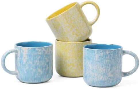 MONITO 12OZ Coffee Mugs Set of 4, Modern Ceramic Coffee Mug Set with handle by MONITO