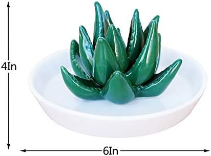 PUDDING CABIN Succulent Ring Holder Dish Cactus Gift for Women Birthday Gift for Mom Friend Bridesmaid Wedding Christmas Valentines Housewarming Gift, Decorative Cacti Decor for Home Gifts - Image 5