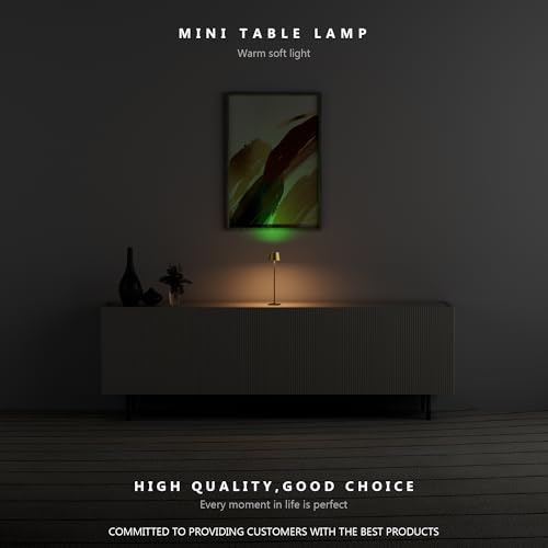 Timjorman Compact Cordless Table Lamp, Rechargeable LED Night Light, Dual Light Source (RGB Top & Warm Bottom), Touch Control & Timer, Metal Lamp for Bedroom & Kids Room (Antique Brass & Black) - Image 2