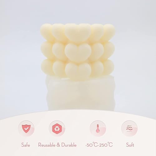 Bubble Candle Molds - Silicone Mold for Candles Making, DIY 3D Moulds for Soy Wax, Beeswax, Scented Candle, Valentine's Day Gifts (Heart Bubble) - Image 5