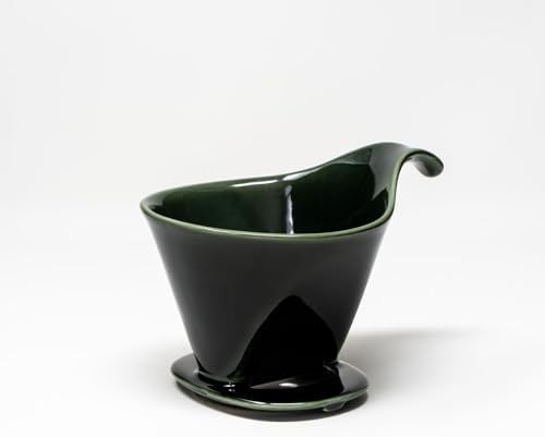 ZERO JAPAN - Bee House Pour Over Coffee Dripper - Ceramic Coffee Maker with Elegant Peek Hole, Drip Cone Brewer Coffee Gift, Brewing Accessories - Antique Green, Standard Size - Image 6