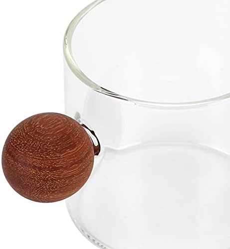Heat Resistant Glass Tea Cups, Clear Glass Mugs with Wooden Handle, 120ml Coffee Mugs for Office Home Party (Transparent) - Image 5
