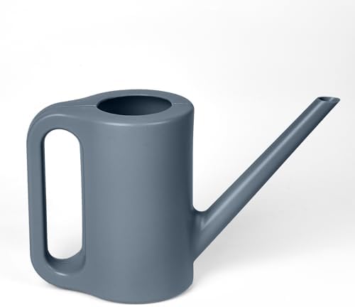 Plastic Watering Can - for Indoor and Outdoor Home Garden Plants - with Long Spout -Emerald Green - 1/4 Gallon by VKPLITE
