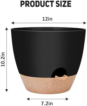 YNNICO 12 inch Large Self Watering Plant Pots for Indoor Outdoor Plants - Image 4