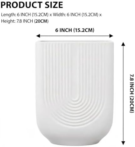 Ceramic Planter, 6 Inch Plant Pot with Drainage, Matte White - Image 7