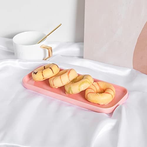 Ceramic Bathroom Tray,Kitchen Sink Organizer Tray,Cosmetics Holder (Pink) - Image 3