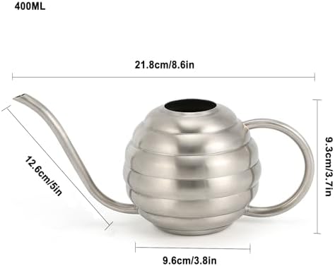 Plant Watering Bottle, 400ml/14oz, Retro Style Watering Can, Matte, Frosted (Silver) - Image 2