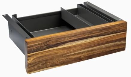 Desky Minimal Under Desk Drawer – Slim Pull-Out Metal Storage Organizer for Sit-Stand Desks, Smooth Glide, Space-Saving Design, Easy Mount, Pheasantwood Hardwood & Space Gray Frame by Desky