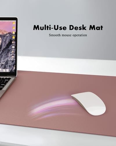YSAGi Double-Sided Desk Pad, 23.6"x13.7" Leather Desk Mat, Eco Cork Desk Pad Protector, Large Mouse Pad for Desk, Waterproof Desk Blotter Pad, Desk Writing Pad for Office Work/Home(Pale Mauve/Cork) - Image 5