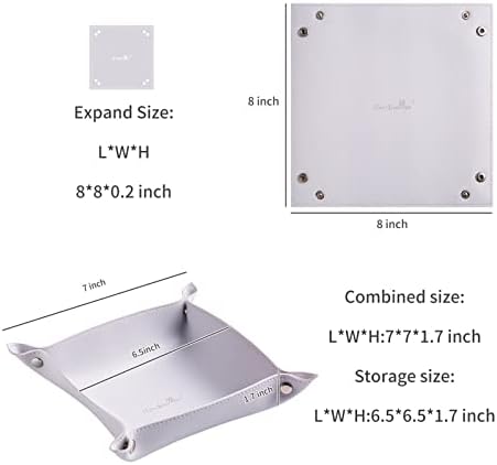 Leather Jewelry Valet Tray for Women and Man (Grey White-B) - Image 2