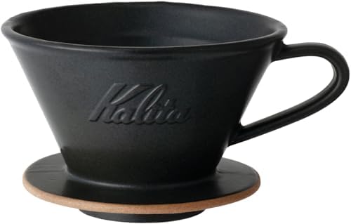 Kalita Coffee Dripper Mino Ware, High Heat Retention, Ceramic for 2 to 4 People, Sand Black, #02107 Wave Series, Made in Japan, Drip Equipment, For 2 People, For 4 Cups, Porcelain, Stylish, Outdoor by Kalita