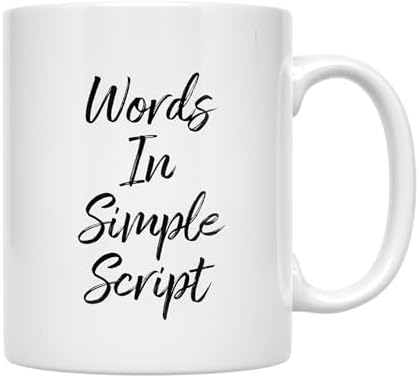 Minimalist Coffee Mug - Words In Simple Script - 11 oz White Ceramic - Elegant Aesthetic - Image 2