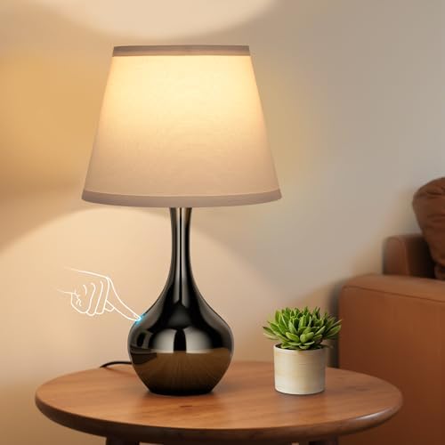 16.1" Touch Table Lamp for Nightstand, 3 Way Dimmable Small Bedroom Lamp by SeealleLighting