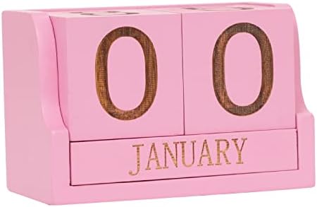 Wooden Perpetual Calendar,Desk Calendar Block,Office Desk Decor Accessories - Image 2
