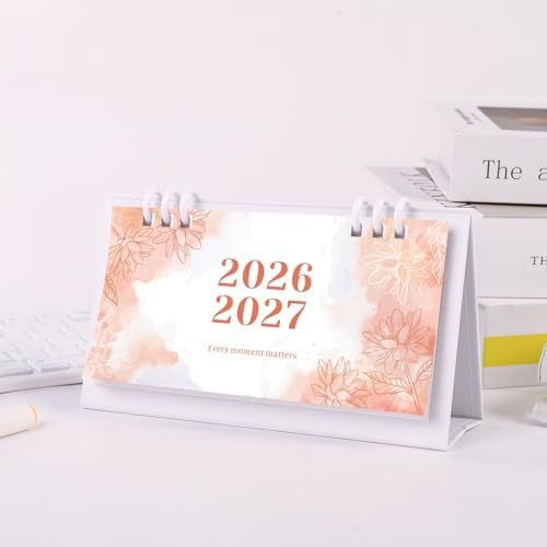 Small Desk Calendar 2026-2027, Pink Monthly Desktop Calendar - Runs From September 2026 Until December 2027, 6.3" x 3.1", Mini Standing Flip 2026 Calendar for Home, School and Office Supplies - Image 7