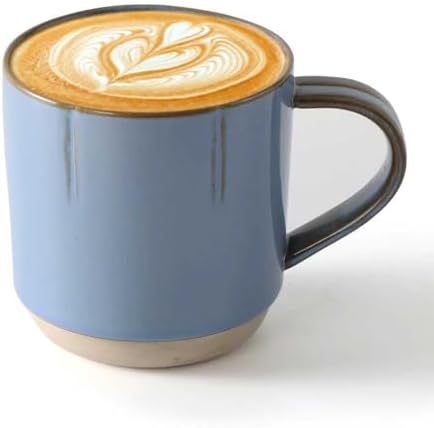 8 oz Ceramic Coffee Mug with Handle handmade in Japanese style American coffee latte suitable for office and home coffee bar by Vambechda