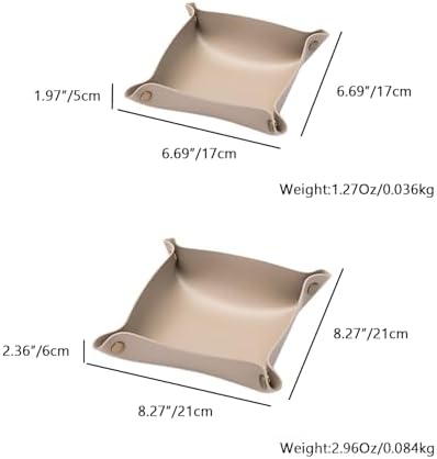Canvas Storage Tray Cotton Key Catchall Stylish Organizer for Small Items Lightweight Design (Khaki,Small) - Image 2