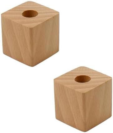 SagaSave 2PCS Solid Wood Pen Holder, Beech, Single Hole Design, Smooth Surface, 3.50 * 3.50 * 3.50cm/1.38 * 1.38 * 1.38in, Minimalist Desk Organizer (Beech S) by Unknown