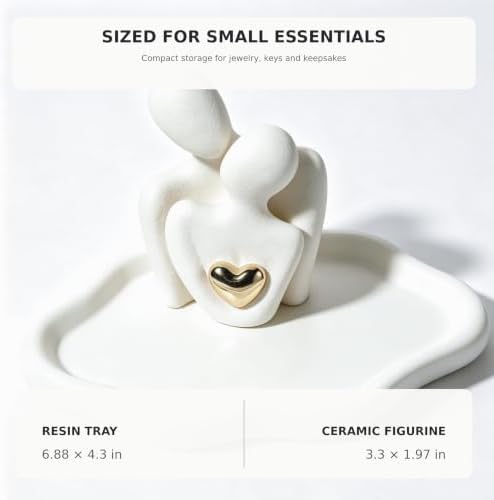 Jewelry Tray with Hugging Couple Figurine, Gift for Her - Image 6