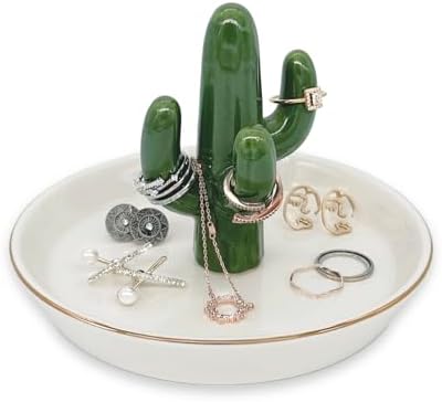 Ceramic Ring Holder Dish Cactus Jewelry Holder Ring Dish by monoliving