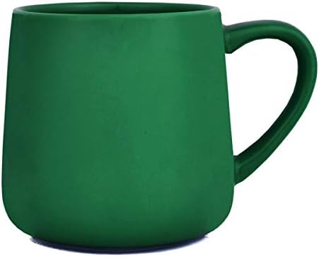 Bosmarlin Large Glossy Ceramic Coffee Mug, Tea Cup for Office and Home, 18 oz, Suitable for Dishwasher and Microwave, 1 Pack (Dark Green) by Bosmarlin