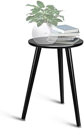 Uneedem Indoor Plant Stand, Modern Plant Table 16.5" Tall Wood Mid Century Flower Holder Small Round Side End Table by Uneedem