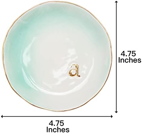 COLLECTIVE HOME - Ceramic Jewelry Tray, Decorative Trinket Dish for Rings Earrings Necklaces Bracelet Watch Keys, Birthday Mother's Day Christmas Gift for Women, 4.75", Colored Surface (A) - Image 2