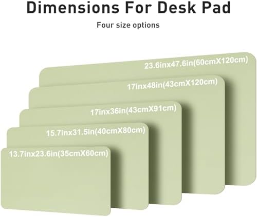 Aothia Faux Leather Desk Mat – Large Mouse Pad, Non-Slip PU Leather Blotter, Waterproof Writing Surface for Office and Home (Grass Green, 47.2" x 23.6") - Image 5