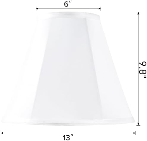 GO&SO White Bell Lamp Shades, Set of 2, 6"Top x 13"Bottom x 9.8"High - Image 2
