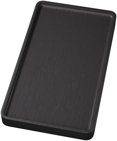 VERTORGAN Bamboo Serving Tray,13.8x7.9 Inch Trays,Home Decor(Black) by VERTORGAN