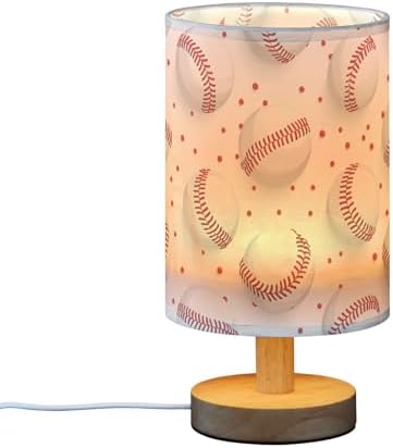 ALAZA Baseball Sports White Bedside Table Lamp for Bedroom Girls Boys Nightstand Lamps with USB Port LED Bulb Wood Base Desk Living Room Decor Gifts - Image 4