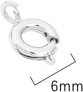 Silver Plated Spring Clasps Non Tarnish 6mm 20pcs for Jewelry Making Findings