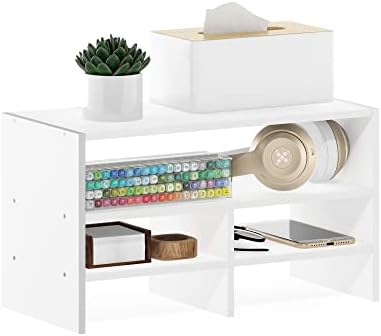 Furinno Hermite Desk Top Organizing Shelf Bookcase, White by Furinno-FitsYourSpaceFitsYourBudget