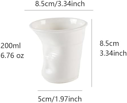 Ceramic pleated water cup, irregularly shaped coffee cup 200ml - Image 2