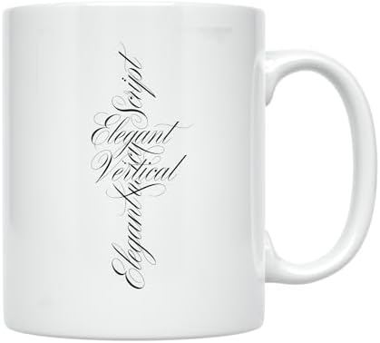 Coffee Lover Coffee Mug - Elegant Vertical Script Design - 11 oz White Ceramic - Minimalist Aesthetic - Image 2