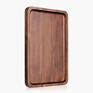 Solid Walnut Small Serving Tray - 11.81" x 7.8" x 0.79" One Piece Walnut Tray 1/4‘’ deep for Coffee Table, Breakfast,Bathroom Vanity, Perfume Display,Home Decor, Natural Finish, No Glue Joints - Image 3