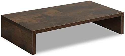 TEAMIX 20 inch Wood Monitor Stand Riser, Desktop Riser Shelf, Rustic Brown by TEAMIX