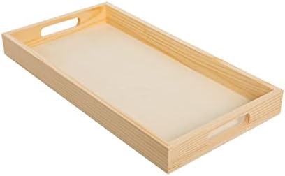 Wooden Nested Serving Trays, Unfinished Rectangle Trays with Cut-Out Handles for Crafts, Ottomans, Serving and Home Décor – Set of 5 - Image 7