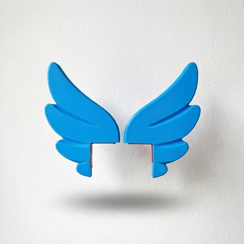 Kawaii Blue Angel Wings Monitor Decor - Aesthetic Gaming Setup Accessories for Gamers & Anime Lovers, Unique Self-Adhesive Computer Ornament (Left & Right Wings) - Image 2