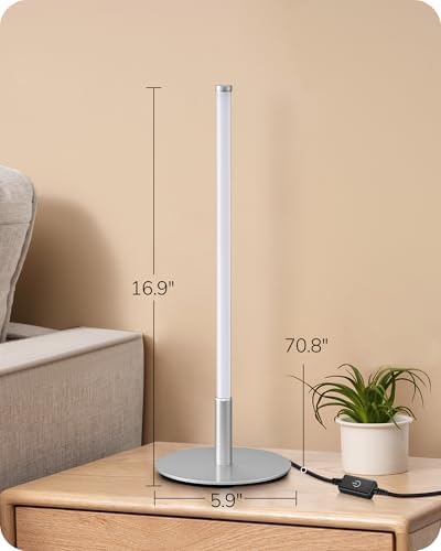 EDISHINE LED Table Lamp, Modern Desk Lamps for Living Room, Silver - Image 6