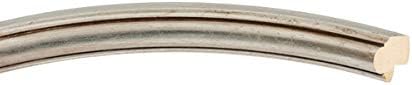 OVALCREST Oval Beveled Wall Mirror for Home Decor - Saratoga Style - Silver Leaf with Brown Antique - 18x22 Outside Dimensions