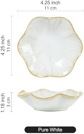 Lotus Leaf Ceramic Jewelry Ring Dish for Women (Pure White) - Image 2