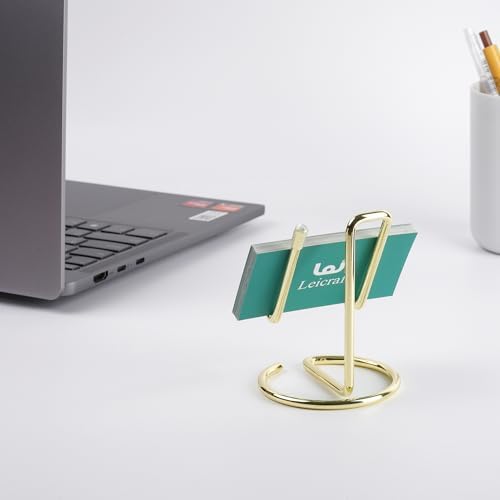 Golden Business Card Holder for Desk, Cute Metal Card Organizers - Image 4