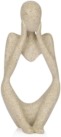 Sandstone Resin Thinker Statue Style Abstract Sculpture, Sandstone, Focus by Ozzptuu