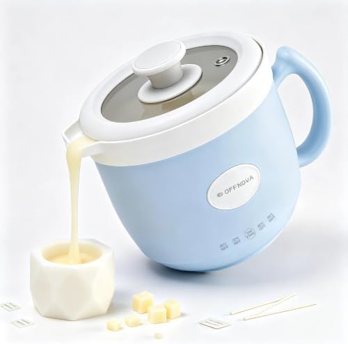 OFFNOVA 1.2L Electric Wax Melter - 4 Temp Control Non-Stick Wax Melting Pot with Drip-Free Pour Spout, Easy Clean for DIY Soy Beeswax Candle, Perfect Craft Gift for Hobbyists, Blue by OFFNOVA