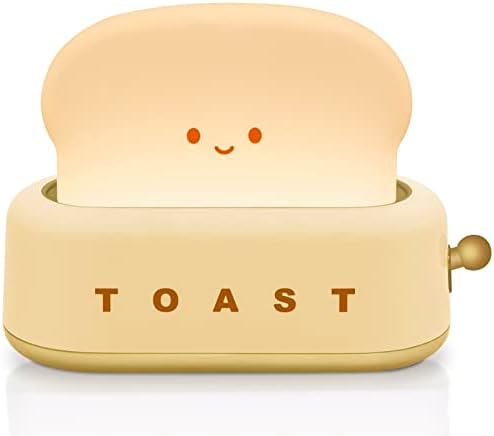 Desk Decor Cute Yellow Toast Lamp Small Desk Lamp Night Light for Kids by TOOGE