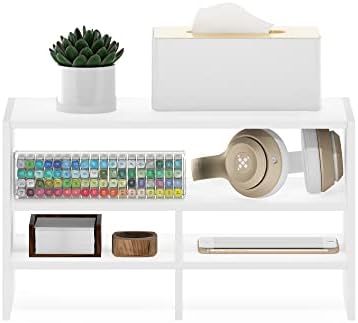Furinno Hermite Desk Top Organizing Shelf Bookcase, White - Image 4