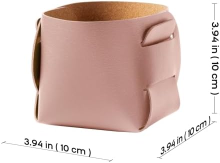 HOMIEAZICOZI 2-Pack Cork Leather Desk Accessories Storage - Pencil Pen Holder - Makeup Brush Holder Organizer - Stylish Addition to Home Decor (Pink) - Image 3