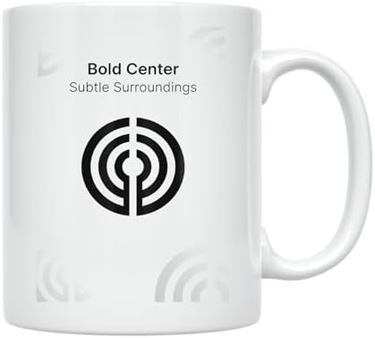 Coffee Lover Mug - Bold Center Subtle Surroundings Design - 11 oz White Ceramic - Minimalist Aesthetic - Image 2