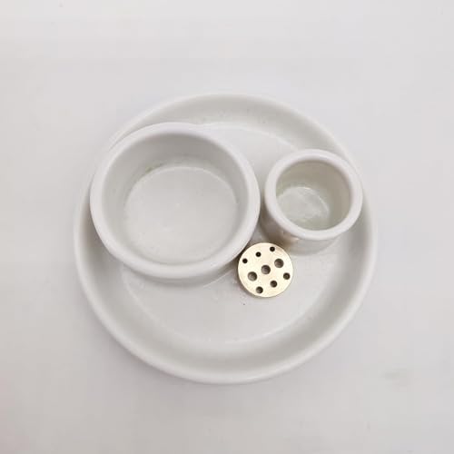 4 in 1 Incense Holder, Ceramic Incense Stick and Palo Santo Holder,Sage Holder for Burning- 4.25" Ceramic Ash Catcher Tray for Meditation and Yoga Room (White) - Image 6